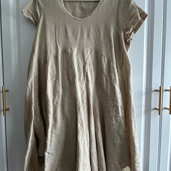 Marisa & Marie Tops - Elegant Beige Linen Women's Top/Dress